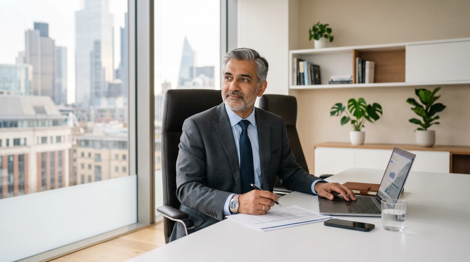 Sophisticated executive office for Grey Area Consulting conversations